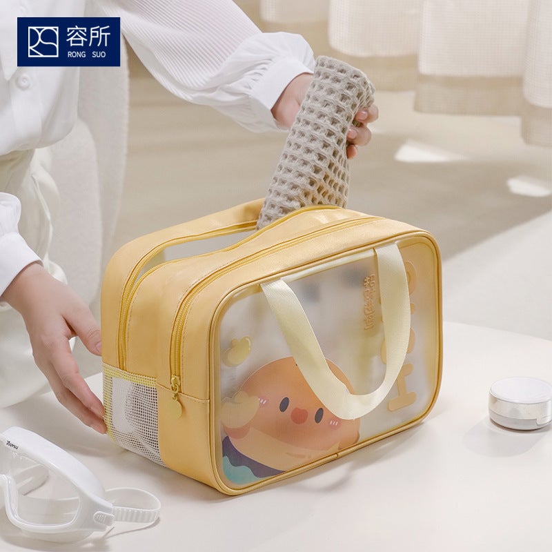 Makeup And Wash Storage Bag Multi-Functional Large Capacity Portable Travel Waterproof Fitness Swimming Bath Double-Layer Storage Bag - Image 3